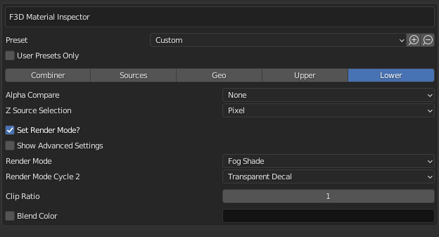 Setting render mode to Transparent Decal